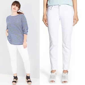 Eileen Fisher White Organic Cotton Jeans, Size 10